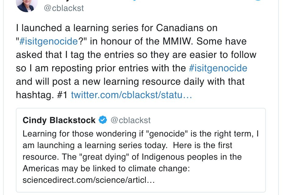 Read Cindy Blackstock’s Twitter learning series